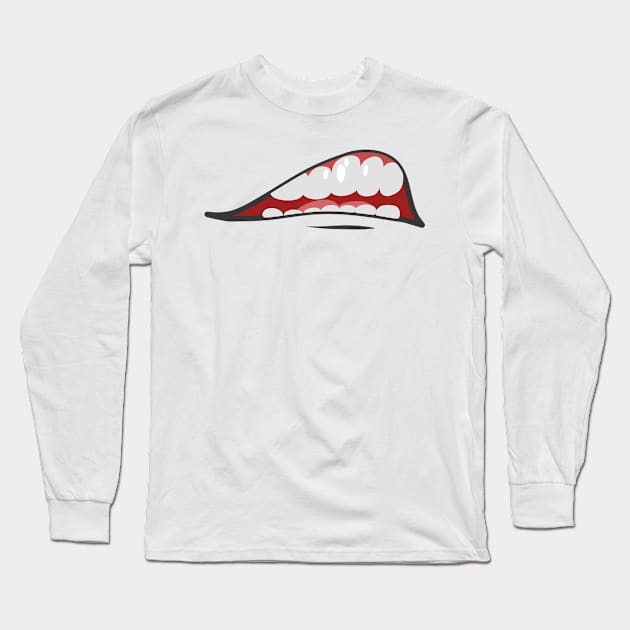 Cartoon Mouths Face Long Sleeve T-Shirt by Designerabhijit